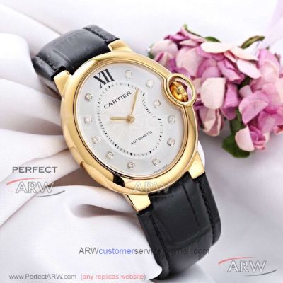 Perfect Replica Ballon Bleu De Cartier Yellow Gold Case 40mm Automatic Women's Watch